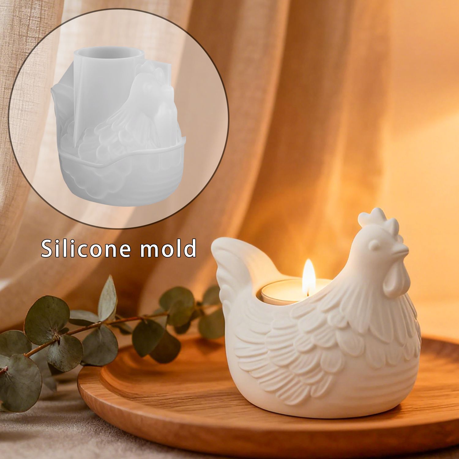 Candle Making Moulds - DIY 3D ليتل الدجاج شمعة حامل