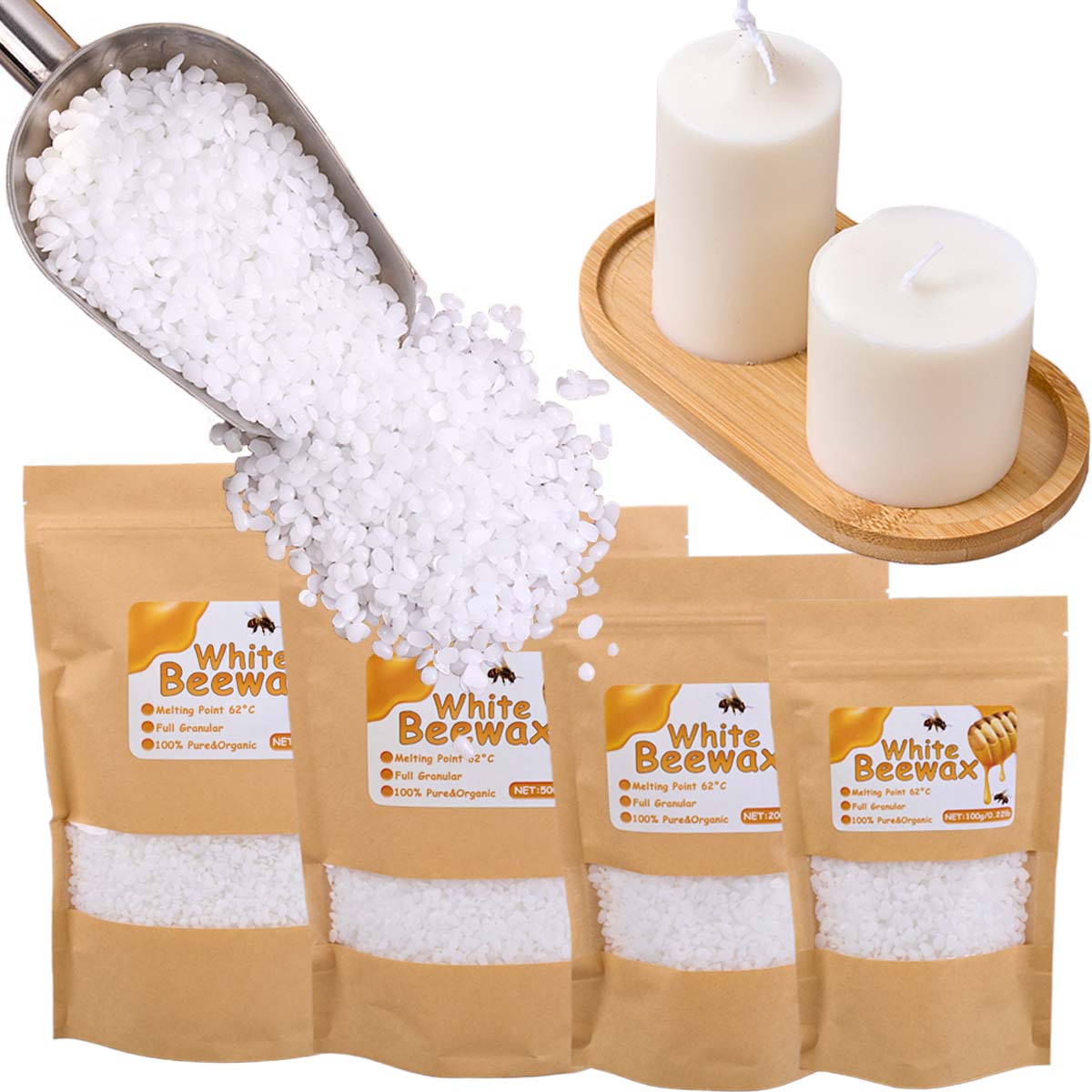 Candle Making Material - شمع العسل الأبيض الطبيعي النقي الحبيبي