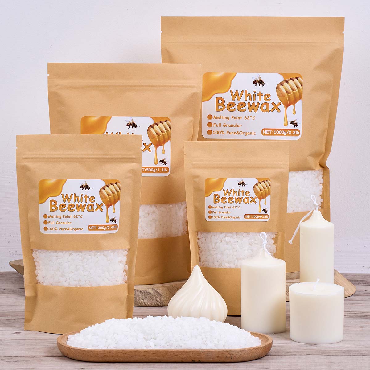 شمع العسل الأبيض الطبيعي النقي - مراجعة Candle Making Material وسعره